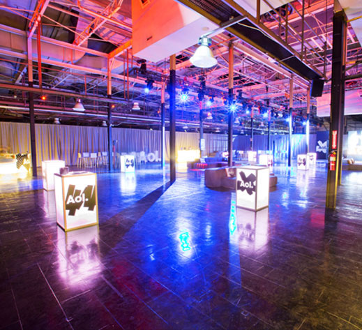 Reception produced for AOL and space transformation of loading dock